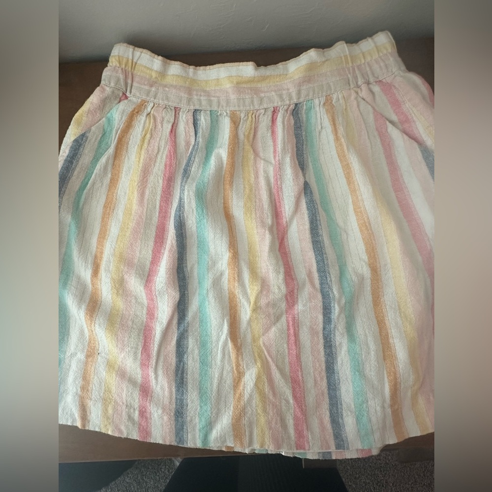 LOFT Pastel Striped A-Line Skirt